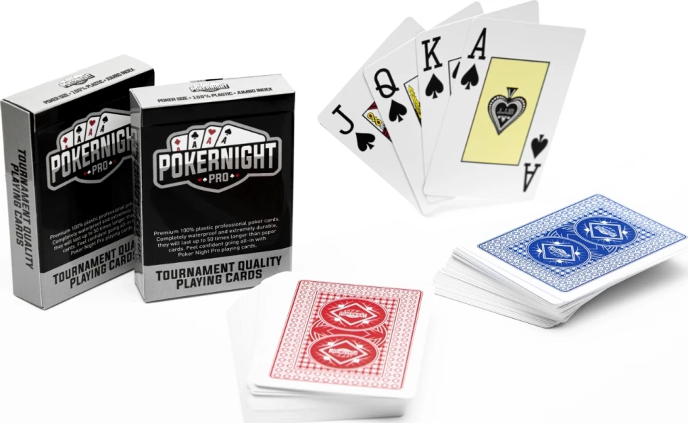 Комплект из двух колод карт "Poker Night Pro" 100% пластик