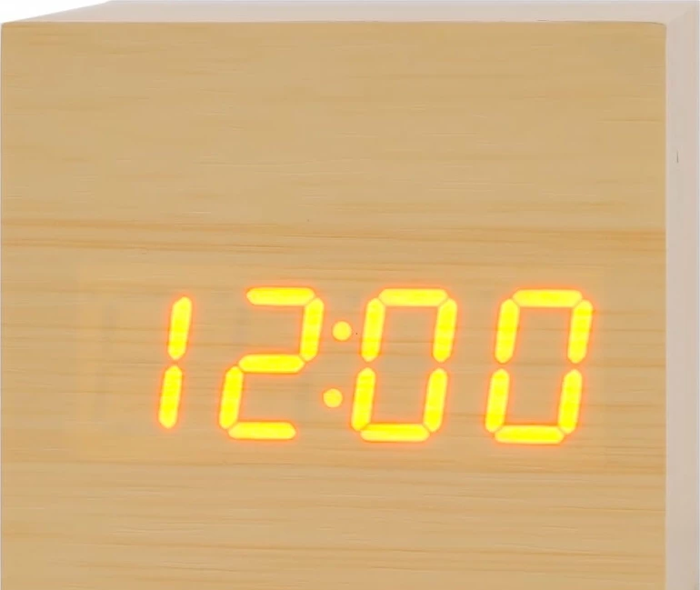 Сетевые часы vst869-1 крас.цифры (светло-коричневый)+usb кабель (без адаптера)