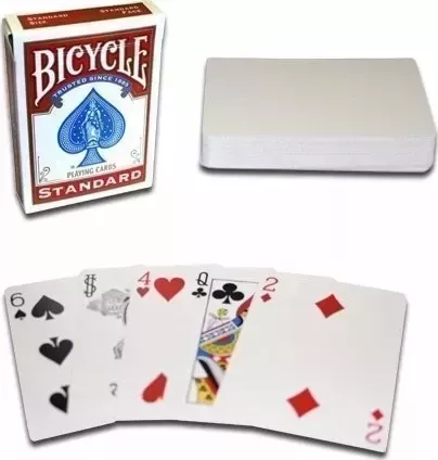 Карты "Bicycle Blank Back Standard Face red" / рубашка пустая, лицо стандарт